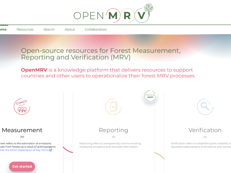 The OpenMRV website has resources available for supporting Measurement processes, with Reporting and Verification releasing soon.