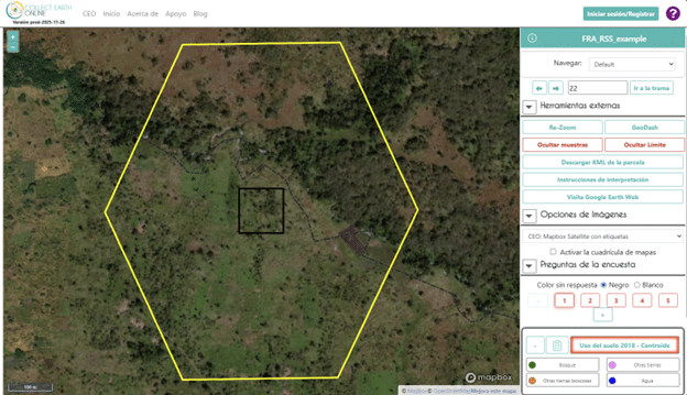 The CEO Collection Interface in Spanish.