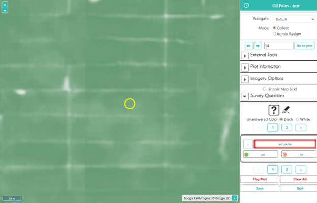 Using the Tree probability band to collect data.