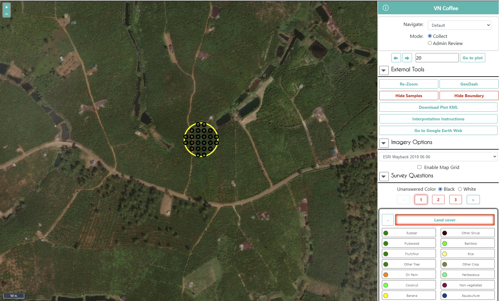 Wayback imagery in CEO helps with data collectionl