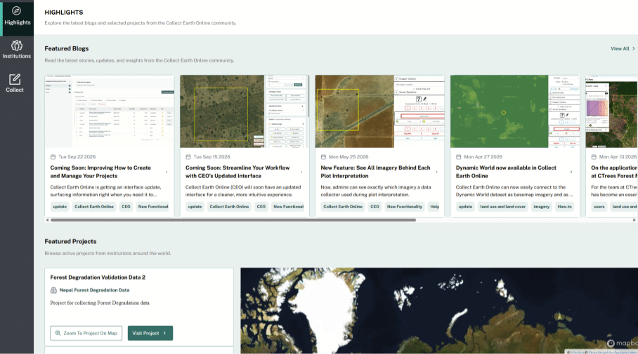 Highlights tab with Featured Blogs and Featured Projects.